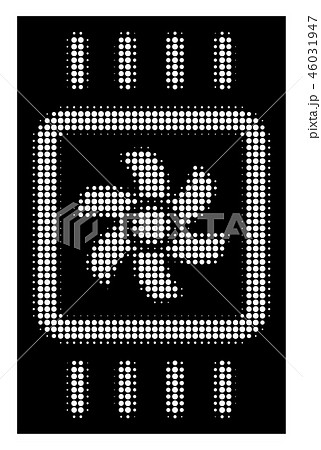 White Halftone Chip Cooling Icon White Halftone Chip Cooling Icon 46031947