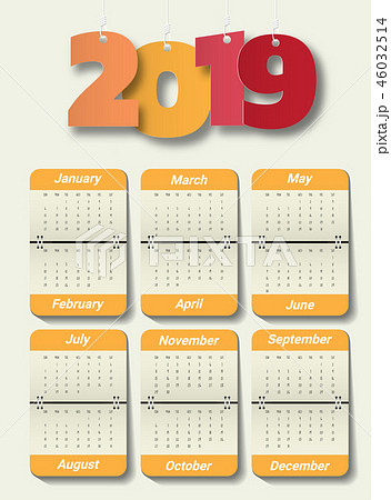 Happy new year 2019. Greetings card. 46032514