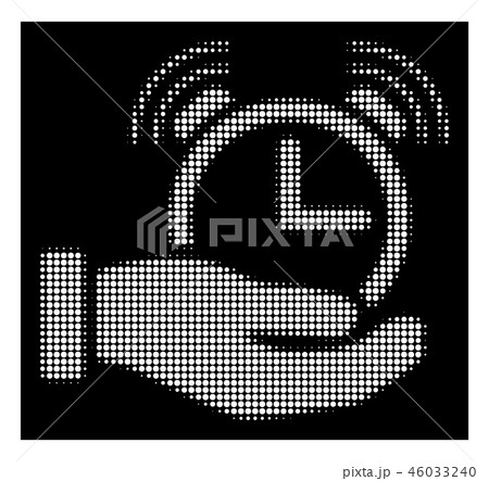 White Halftone Alarm Service Icon 46033240