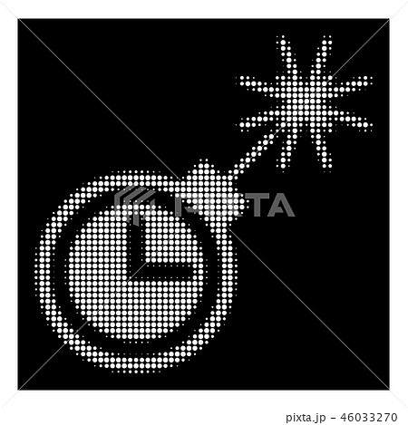 White Halftone Time Bomb Icon 46033270