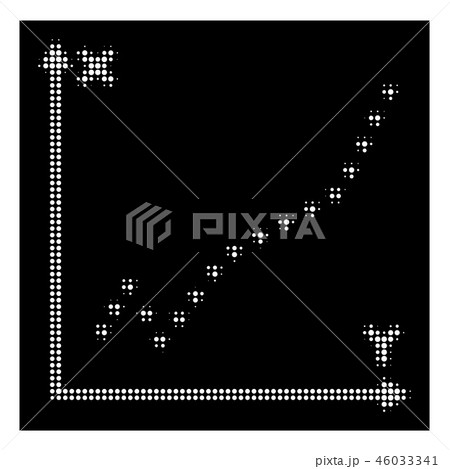 White Halftone Dotted Function Plot Icon 46033341