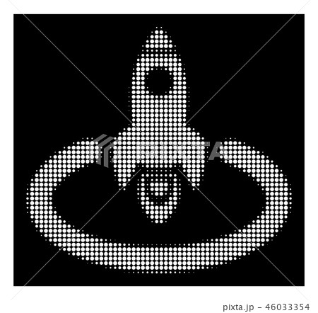 White Halftone Space Rocket Launch Area Icon White Halftone Space Rocket Launch Area Icon 46033354