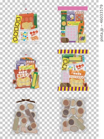 お菓子詰め合わせ各種のイラスト素材 お菓子詰め合わせ各種のイラスト素材