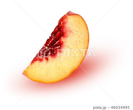 slice of peach isolated on white background 46034995