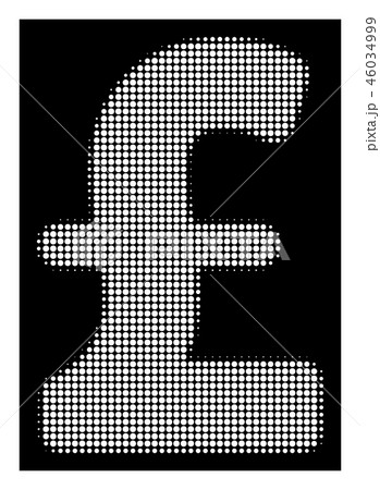 White Halftone Pound Sterling Icon 46034999