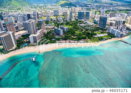 《ハワイ》ワイキキ上空・オアフ島《航空写真》 《ハワイ》ワイキキ上空・オアフ島《航空写真》 46035171