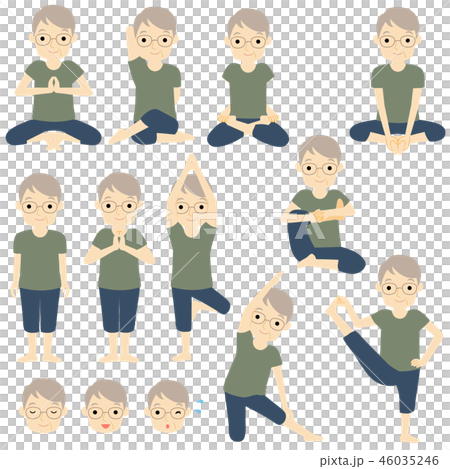 ヨガポーズ 正面セット ヨガポーズ 正面セット 46035246