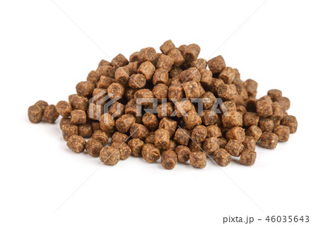 dry cat food isolated on white background 46035643