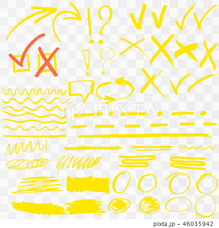 Yellow Highlighter Marker Strokes. Yellow Highlighter Marker Strokes. 46035942