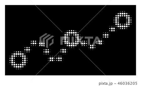 White Halftone Dotted Chart Icon 46036205