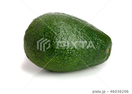 whole avocado isolated on white background close-up 46036206