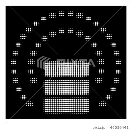 White Halftone Database Sphere Shield Icon 46036441