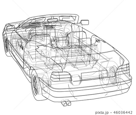 Car cabriolet concept. 3d illustration Car cabriolet concept. 3d illustration 46036442