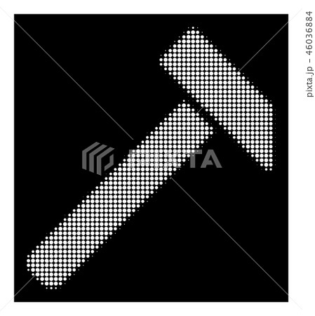 White Halftone Hammer Icon 46036884