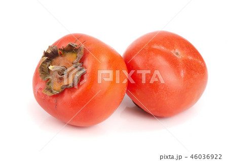 Persimmon fruit isolated on white background close-up 46036922