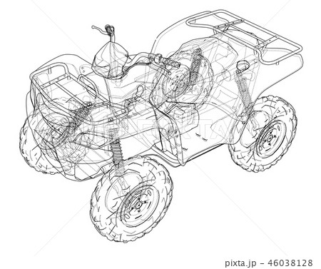 Atv Quadbike Concept Outlineのイラスト素材