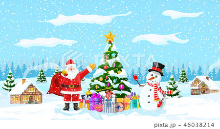 Christmas background with forest 46038214