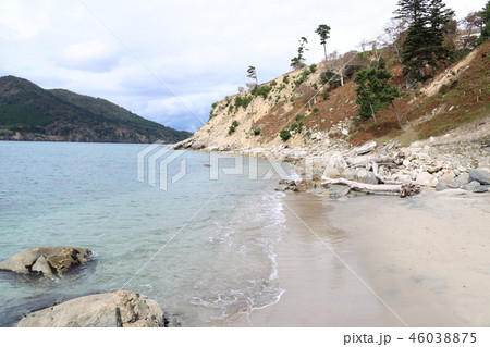 金華山桟橋埠頭から牡鹿半島を望む 金華山桟橋埠頭から牡鹿半島を望む 46038875