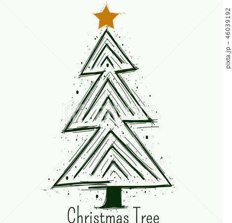 Hand drawn christmas tree vector symbol or logo Hand drawn christmas tree vector symbol or logo 46039192