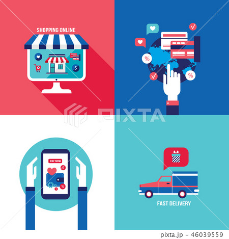Online shopping mobile payment banner set Online shopping mobile payment banner set 46039559