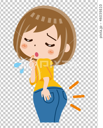A woman suffering from big buttocks A woman suffering from big buttocks 46039810