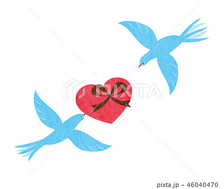 バレンタインイメージ プレゼント 鳥 のイラスト素材