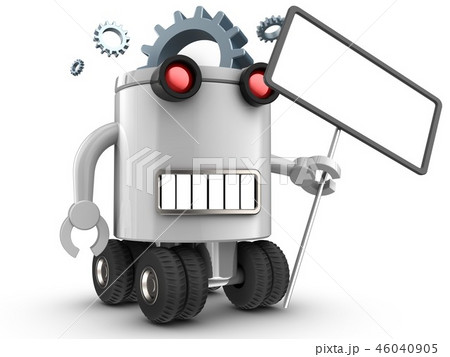 3d illustration of robot with with  index 46040905