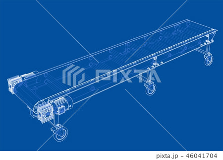 3D outline conveyor belt. Vector rendering of 3d 46041704