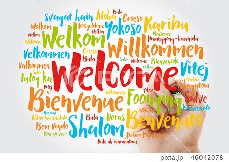 WELCOME word cloud in different languages 46042078