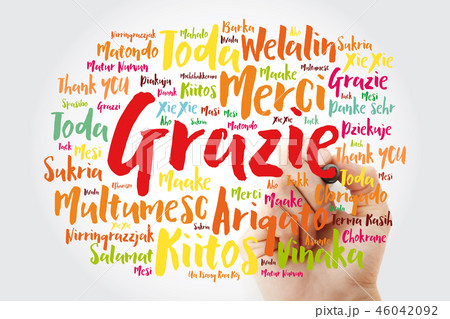 Grazie (Thank You in Italian) Word Cloud Grazie (Thank You in Italian) Word Cloud 46042092