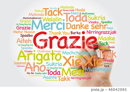 Grazie (Thank You in Italian) Word Cloud 46042093