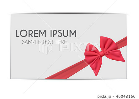 Blank Gift Card Template with Pink Bow and Ribbon Blank Gift Card Template with Pink Bow and Ribbon 46043166