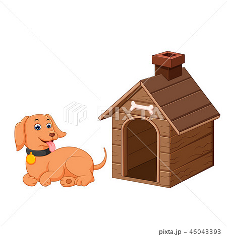 Dog And Pet Dog Houseのイラスト素材