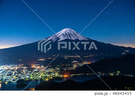 《山梨県》夜明け前の富士山・絶景 《山梨県》夜明け前の富士山・絶景 46043455