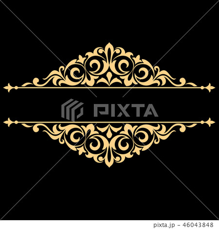 Vintage gold frame background. Graphic design. Vintage gold frame background. Graphic design. 46043848