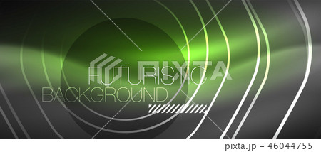Black and glowing color lines neon design, magin techno template background 46044755