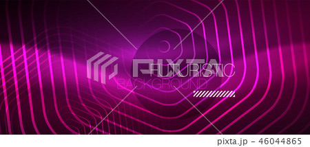 Neon glowing wave, magic energy and light motion background. Vector wallpaper template Neon glowing wave, magic energy and light motion background. Vector wallpaper template 46044865