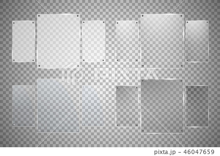 Glass plates are installed. Vector glass banners. Glass plates are installed. Vector glass banners. 46047659