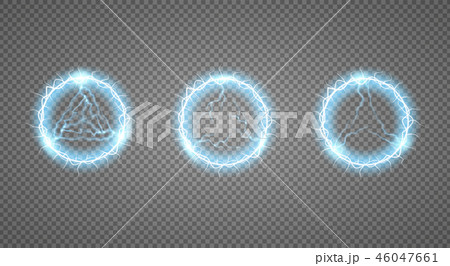 Ball lightning, light effect Abstract round frame. 46047661