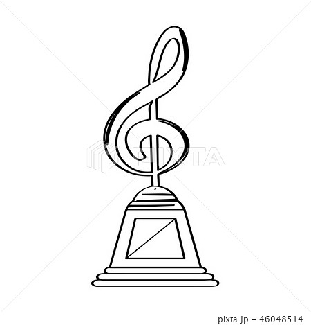 Musical note golden trophy icon 46048514