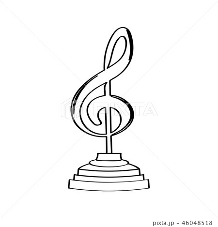 Musical note golden trophy icon 46048518