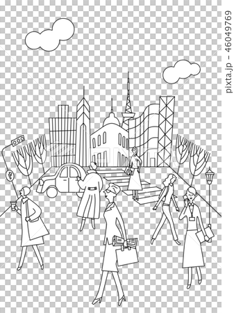 在街上工作的女人 46049769