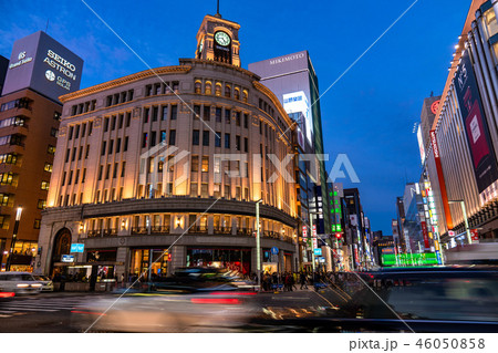 《東京都》銀座の夜景・歩行者天国 46050858