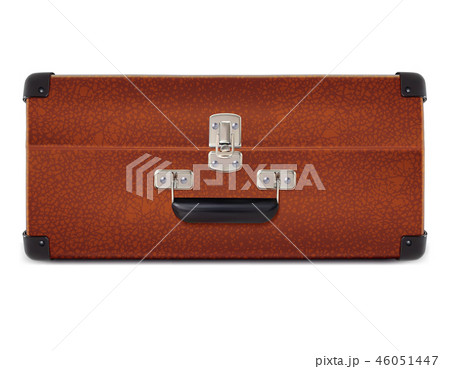 Closed old retro vintage suitcase. Realistic bag.  46051447