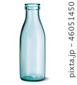 Glass milk bottle. Empty, clear on white. Vector  46051450