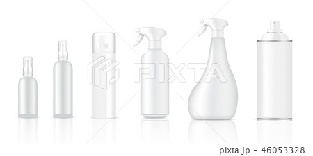 Mock up Realistic Glass or Plastic Spray Bottle Mock up Realistic Glass or Plastic Spray Bottle 46053328