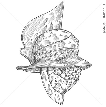 Roman helmet. Zentangle stylized. Vector illustration. Pattern. Roman helmet. Zentangle stylized. Vector illustration. Pattern. 46054461