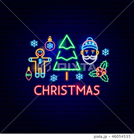 Christmas Neon Label 46054535