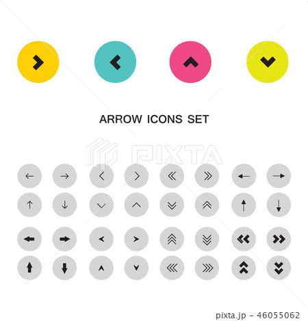 Arrow sign icon buttons set 46055062