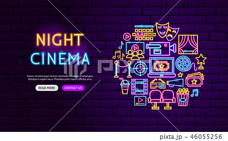 Cinema Neon Banner Design 46055256